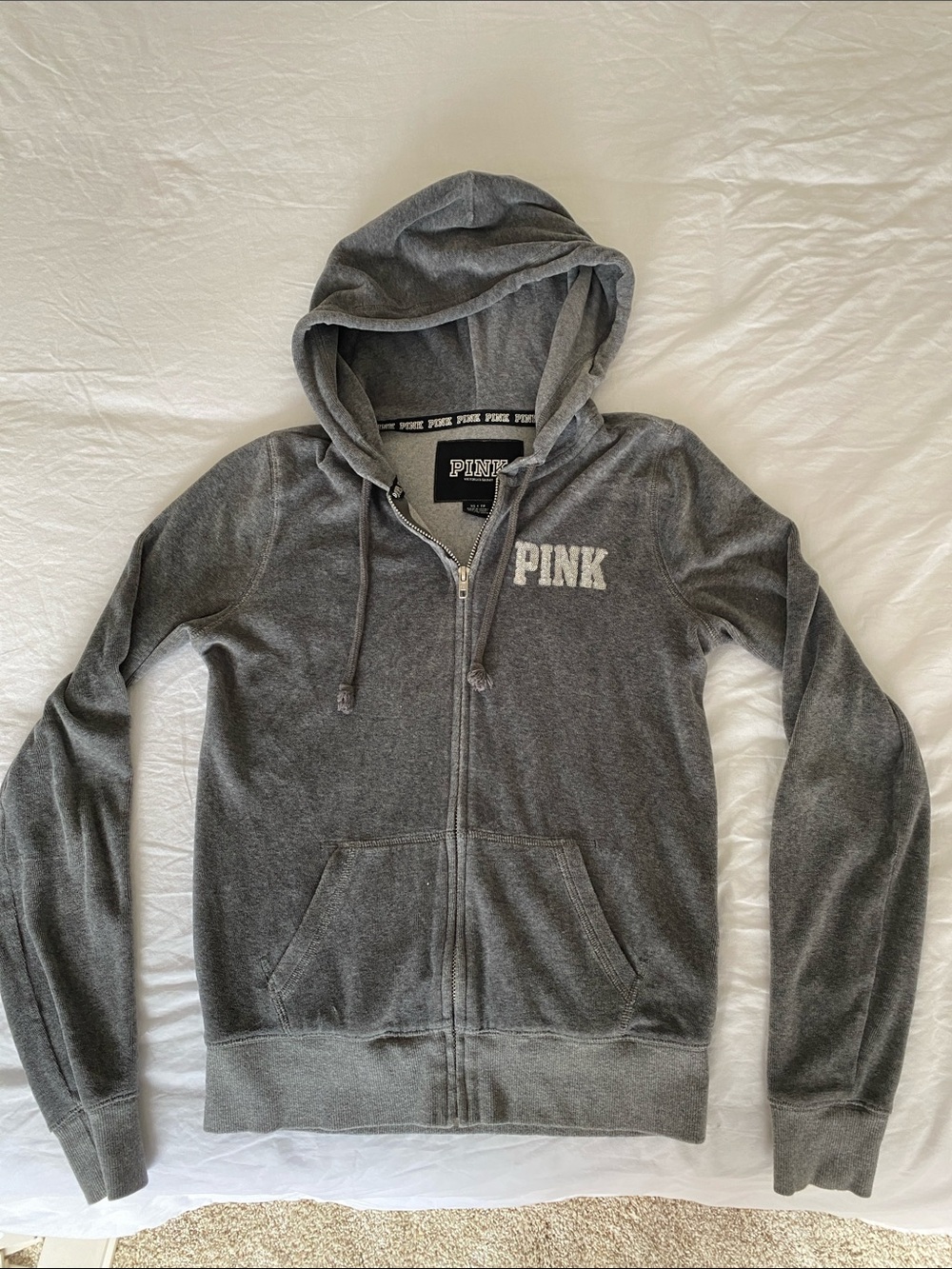 PINK Victoria's Secret Heather Gray Full-Zip Hoodie
